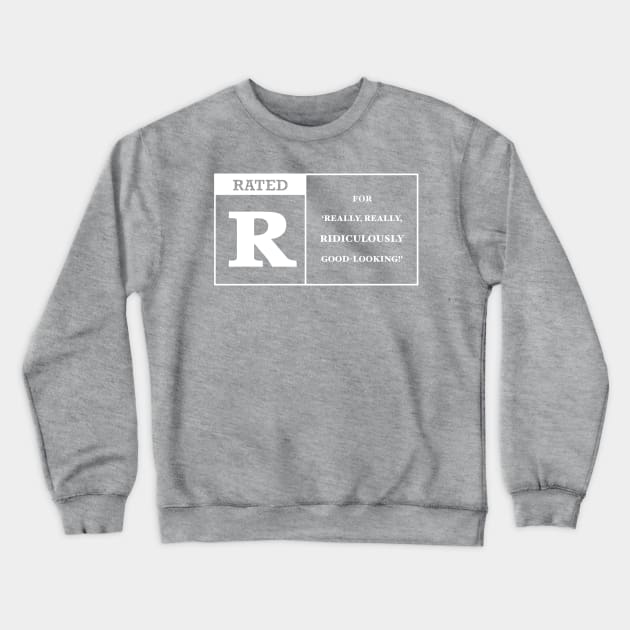 Rated R clear WHITE Crewneck Sweatshirt by rocksandcolors